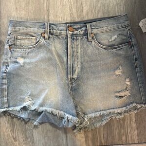 Blank NYC Blue Jean Shorts High-Waisted Distressed